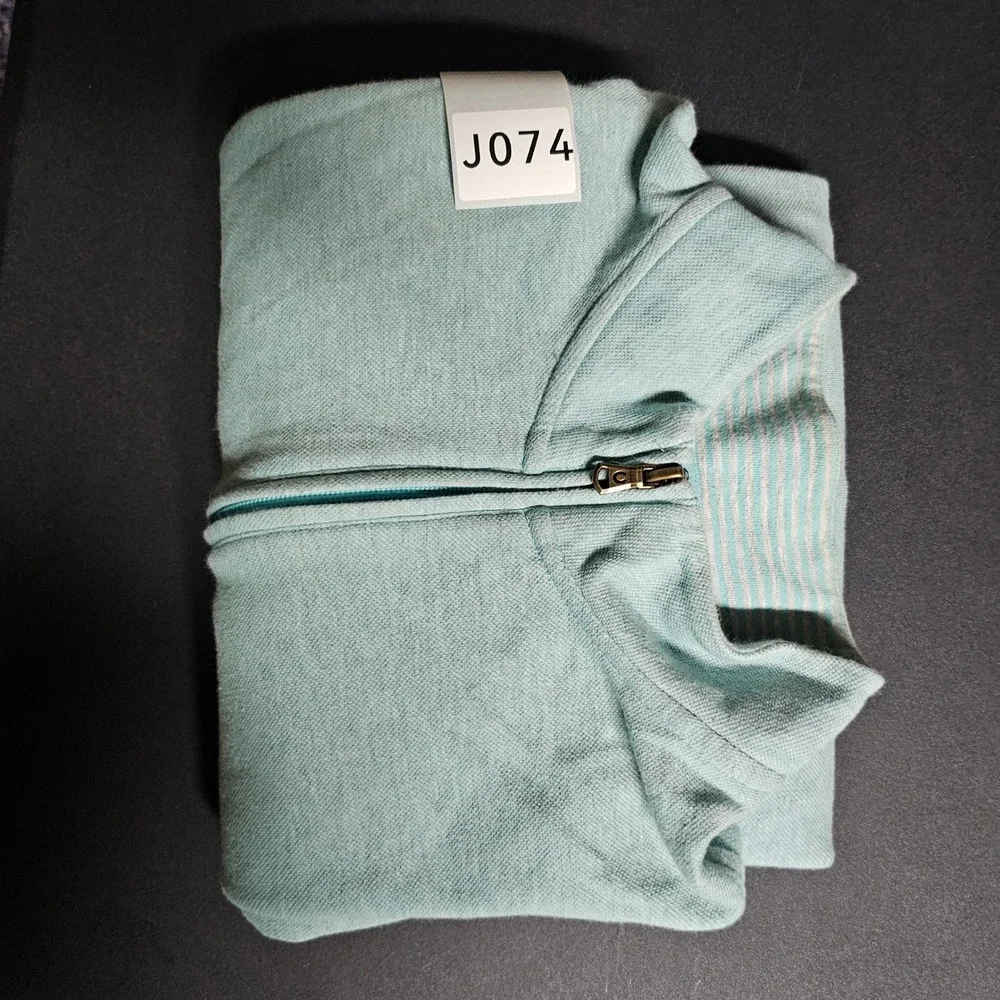 Oxford Mens Quarter Zip Pullover Mint Green Cotton Blend Sweater M X2-1098‎